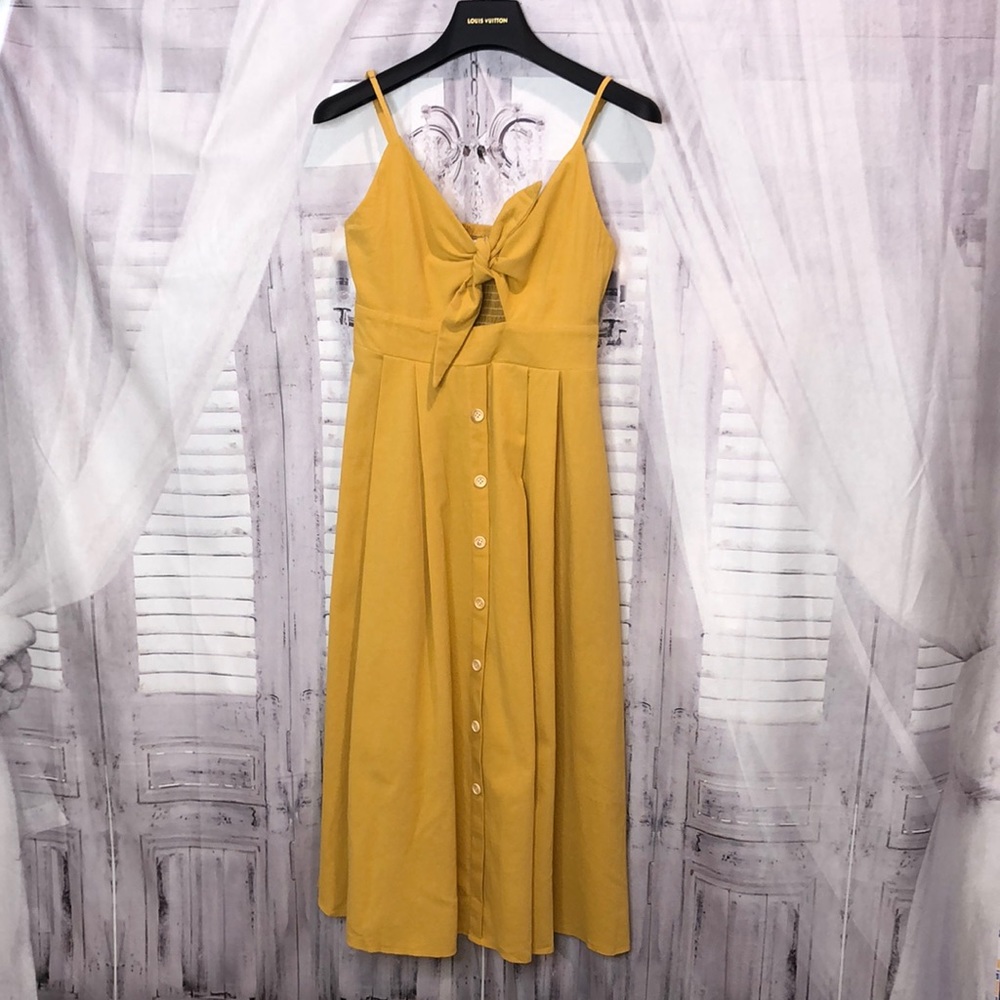 Hello Molly Mustard Midi Dress